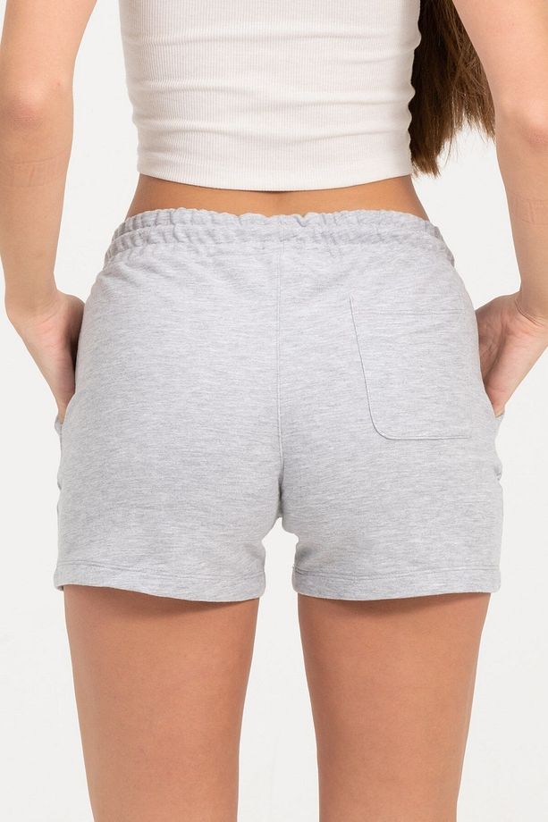 Kadın Gri Şort Mini Spor Şort - 4