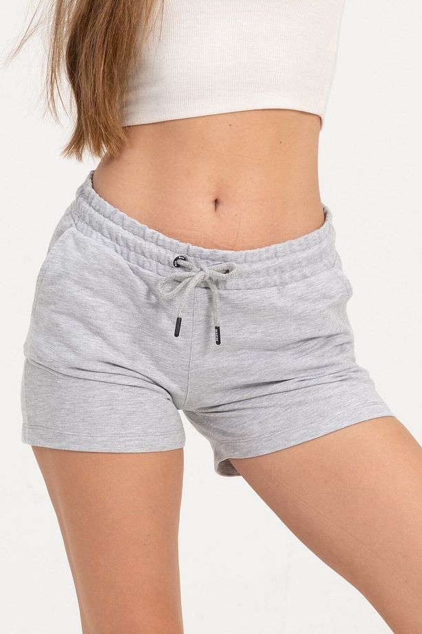 Kadın Gri Şort Mini Spor Şort - 1