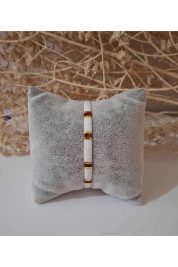 White Tila Bracelet