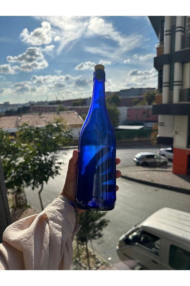 Mavi Cam Mantar Kapak 750 ml Sürahi 1 adet - 6