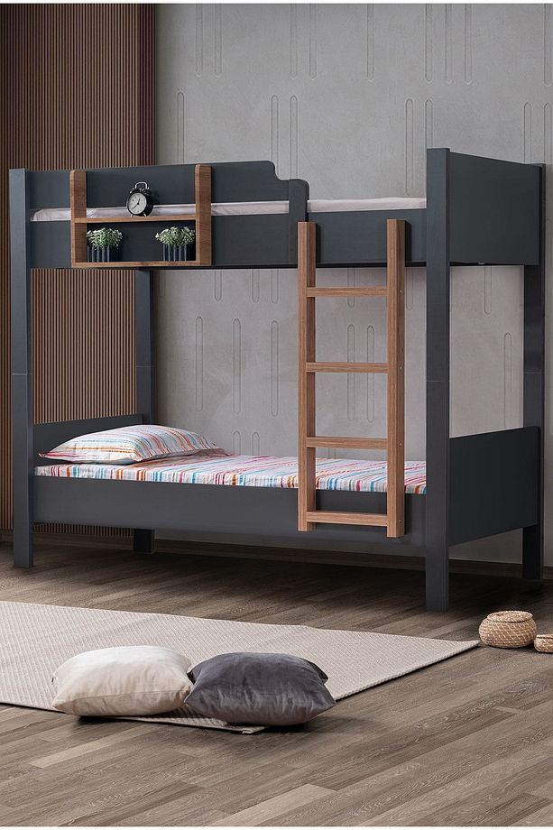 Ranza, Asya Ayrılabilir 2li Ranza, Antrasit- Ceviz 2 Adet Comfort Yatak - 4