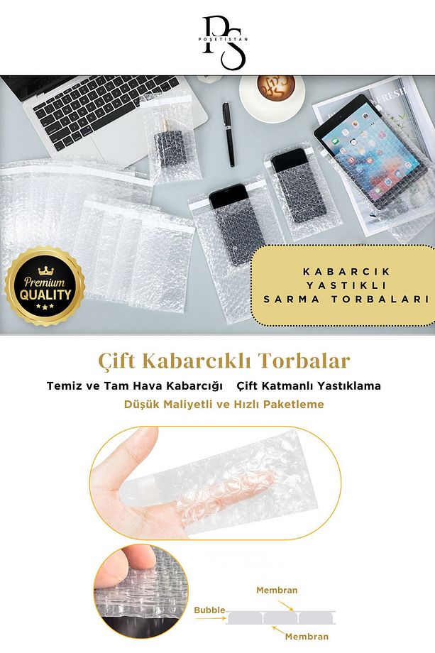 Bantlı Balonlu Kargo Poşeti 25 x 32 cm + 5 cm Kapak Bantlı 100 Adet - 7