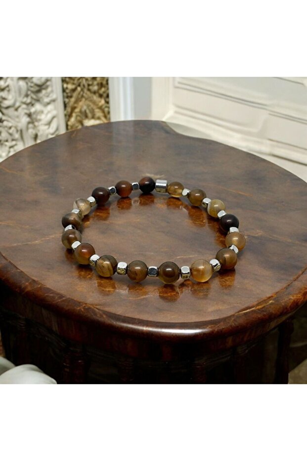 8mm Sphere Cut Smokey Quartz Natural Bracelet