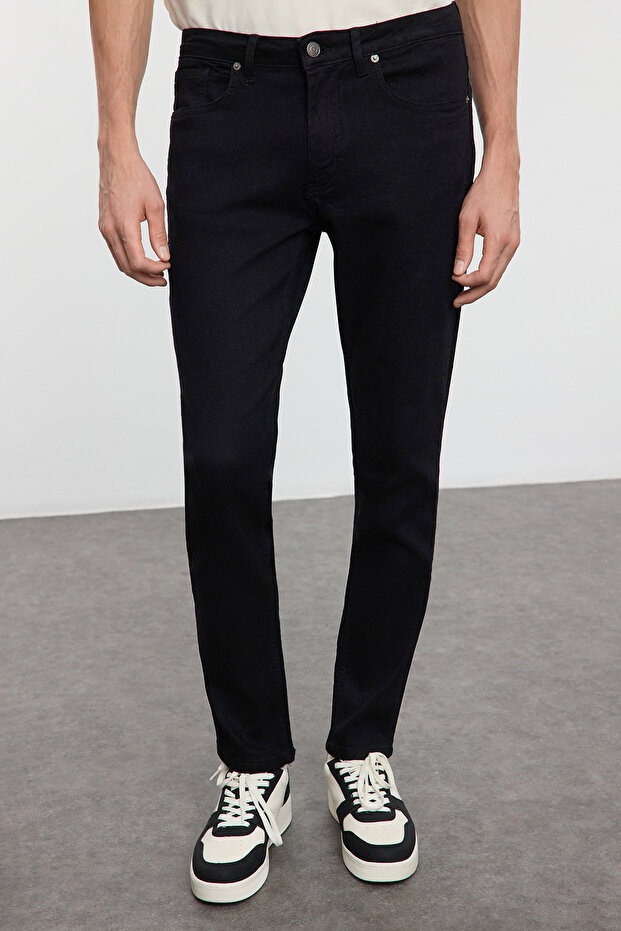 Erkek Siyah Smoke Skinny Fit Esnek Kumaş Dar Kesim Denim Kot Pantolon Jeans TMNAW25JE00005 - 1