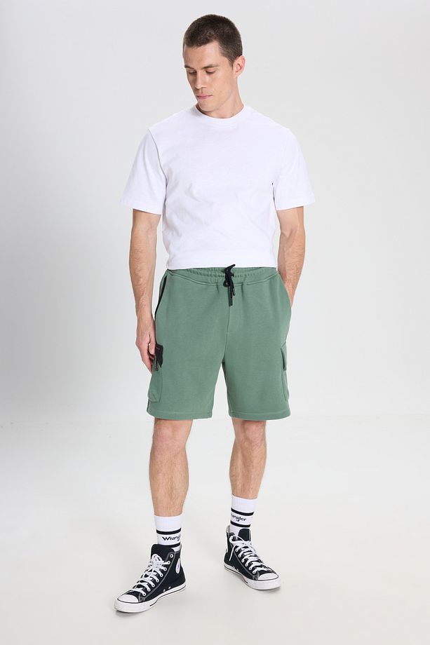 Regular Fit Normal Kesim Normal Bel Yeşil Sweat Şort - 3