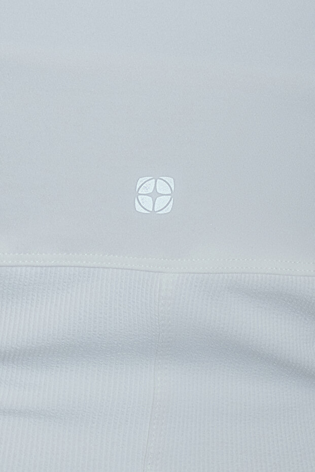 Ekru Fırçalı Soft Kumaş Baş Parmak Delikli Örme Spor Ceket/Sweatshirt THMAW25SK00001 - 4
