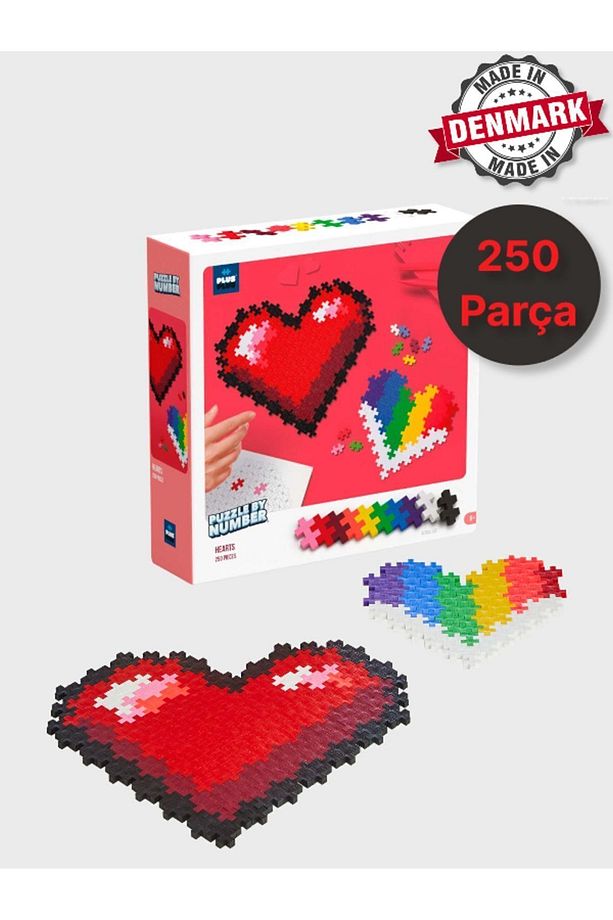 Plus - Plus Minecraft Temalı Kutuda By Number Hearts - Numaralı Kalpler Yapı Oyuncağı (250Parça)3911 - 1