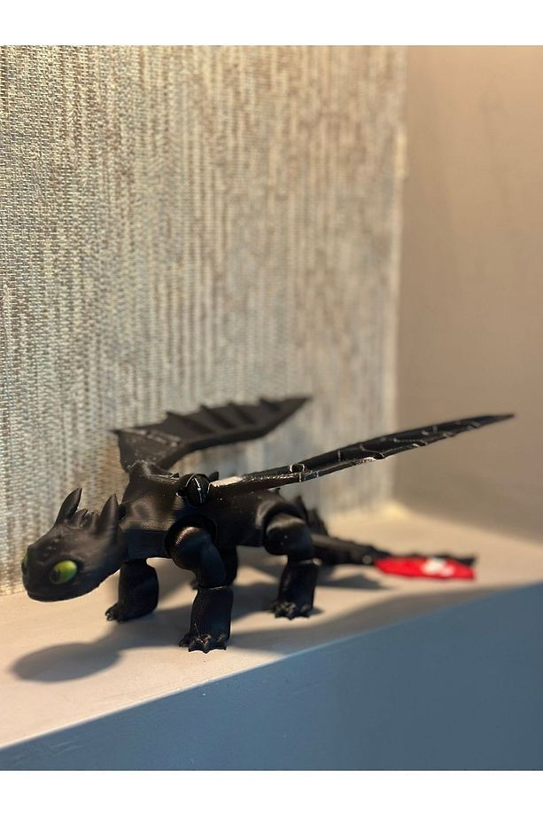 Dişsiz (toothless) Ejderhanı Nasıl Eğitirsin Hareketli Figürü - 20 Cm ( 1 Adet ) ( Siyah ) - 1
