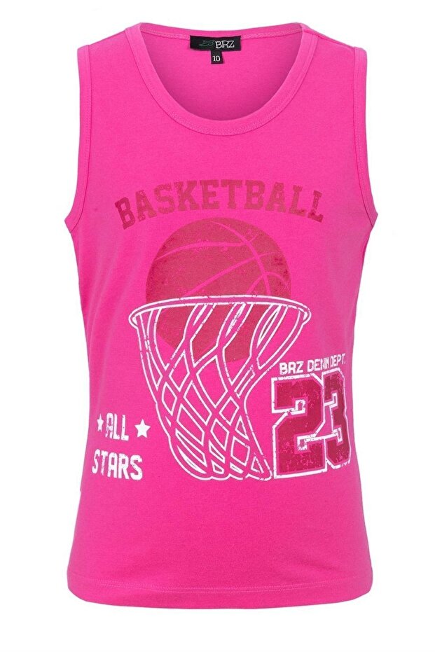 Basketball Printed Girl's Zero Sleeve T-shirt