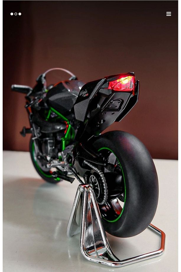 KAWASAKİ NİNJA H2R 1:9 MODEL MAKET MOTOR SİYAH - 5