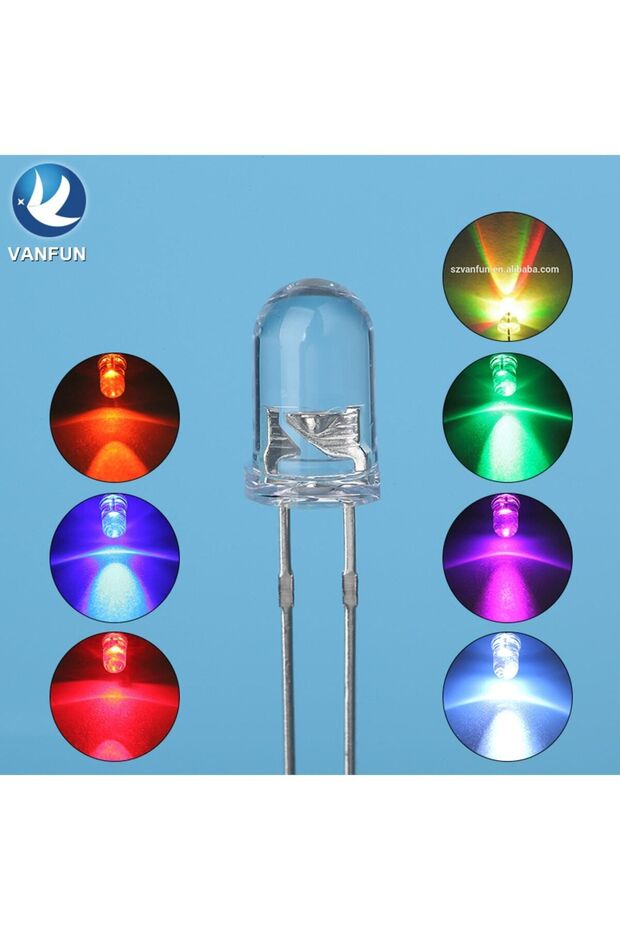 10 Adet 5mm 2 Pin Rgb Led Flash Hızlı Fast Arduino - 1