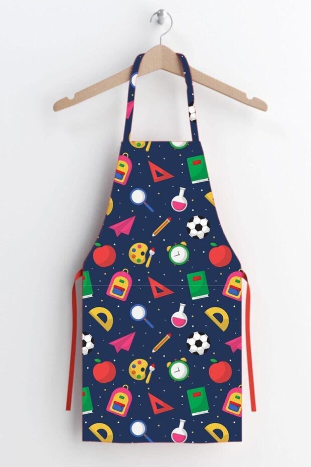 Unisex Children's Navy Blue Kindergarten Navy Blue Painting Apron