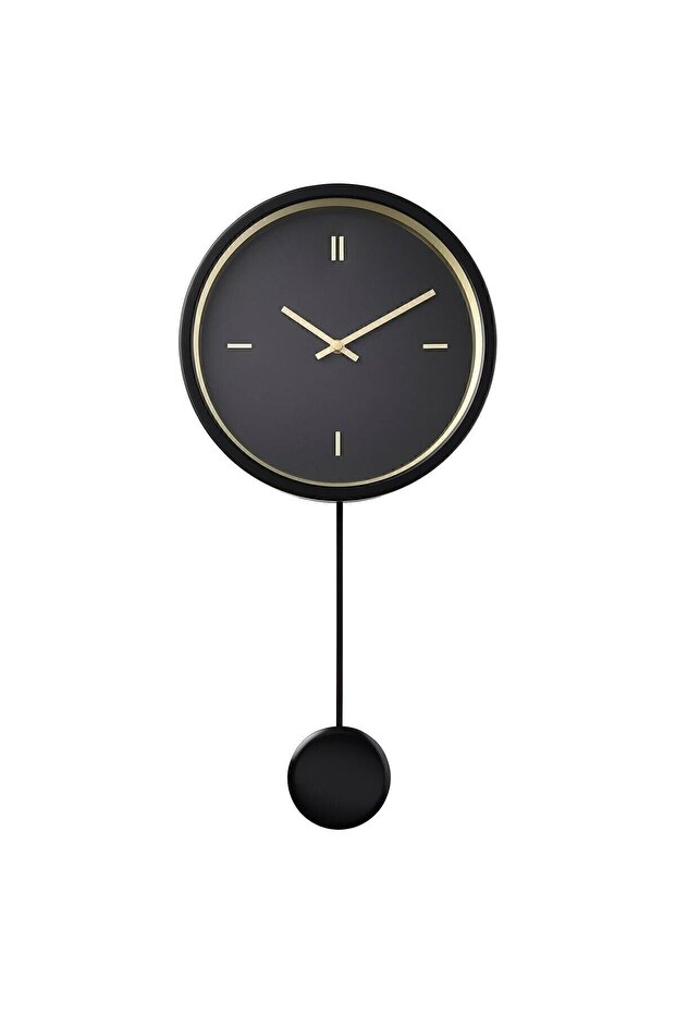 Stursk Wall Clock, Black-Gold Colour, 26 cm - 1