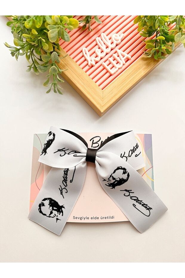 10 November Special Big Bow Buckle with Atatürk Silhouette and K.Atatürk Signed