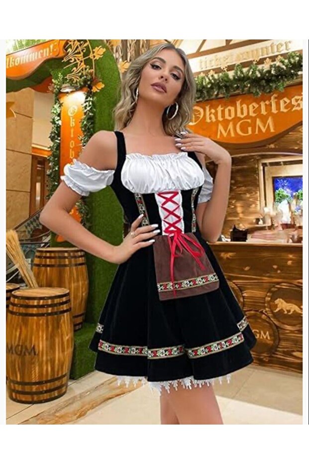 Black German Costume Beekeeper German Girl Costume Oktoberfest Costume