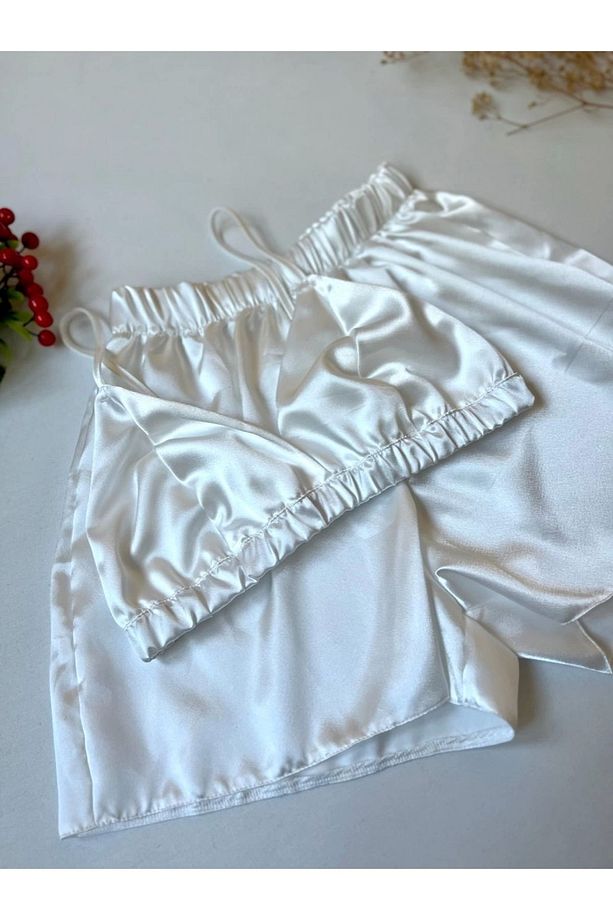 Ekru Bralet Şort Takım - 5