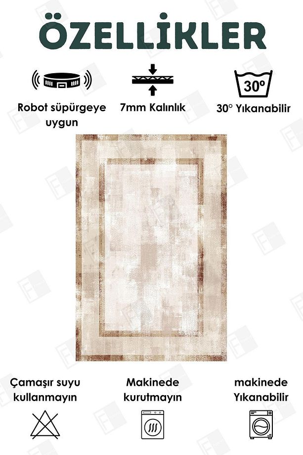 Dijital Baskılı Dört Mevsim Yıkanabilir Kaymaz Taban Çocuk Halısı,yolluk,mutfak Ve Salon Halısı (10) - 3