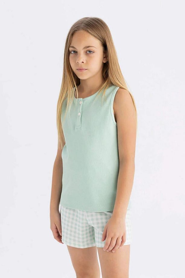 Kız Çocuk Kolsuz Şortlu Pijama Takımı C8498a824sm - 3