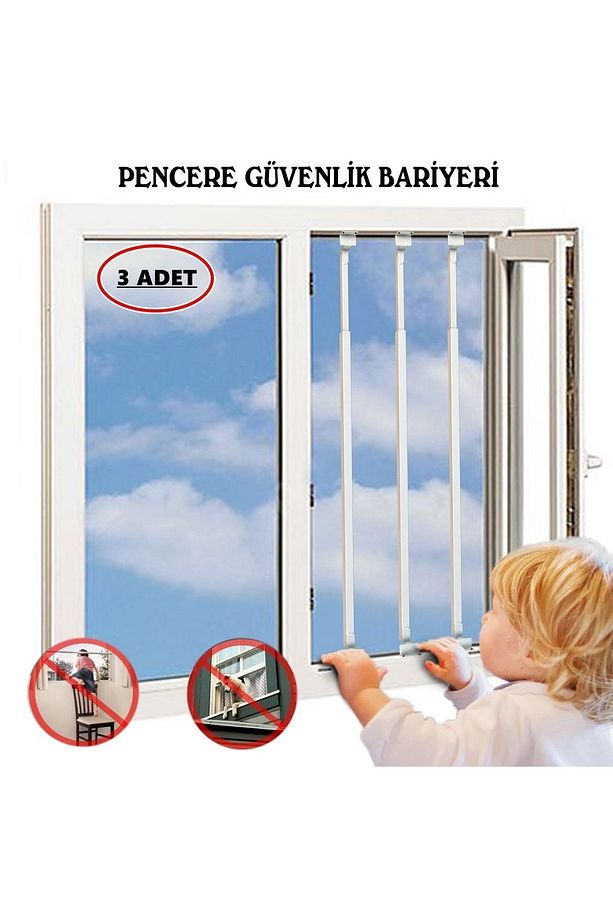 3 Adet Pencere Bariyeri - Demir Güvenlik Bariyeri - Pencere Güvenlik Sistemi - 4