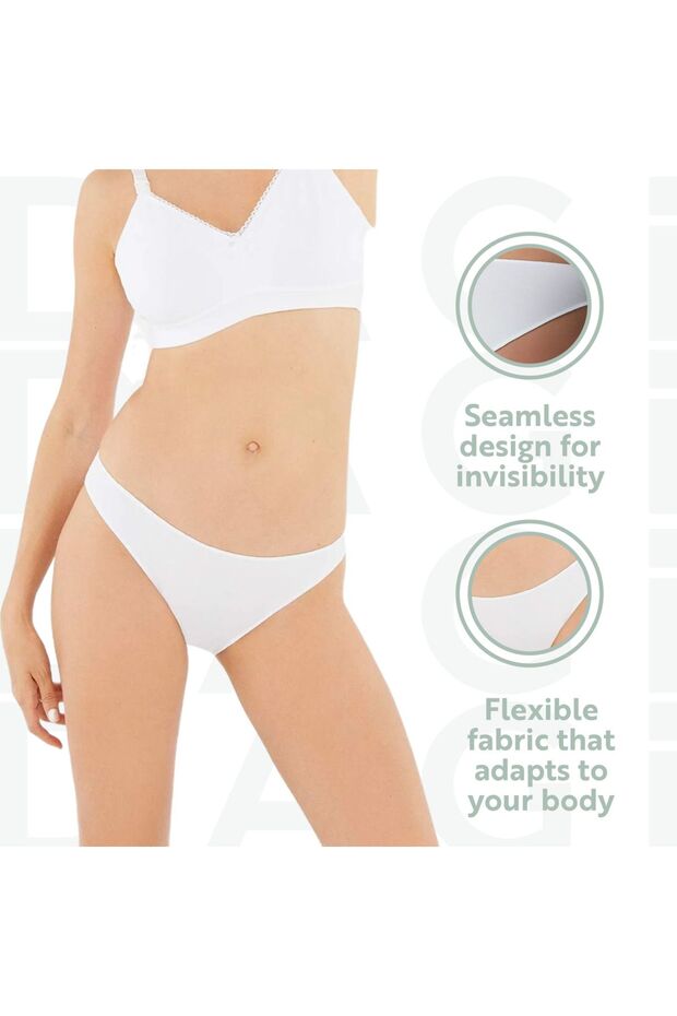 Bikinislips Damen Unterhosen aus Baumwolle 3er Pack Basic Slips - 5