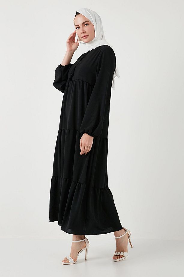 Modest Regular Fit Dik Yaka Uzun Elbise  ELBİSE 611EL545 - 5