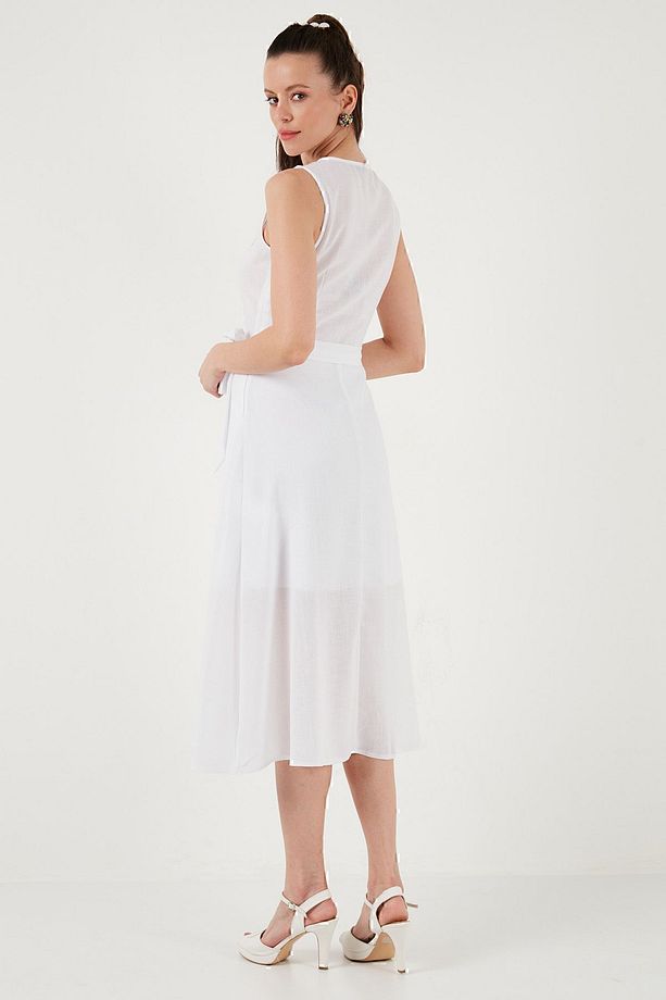 Nakışlı Regular Fit Kolsuz Midi Elbise  ELBİSE 611EL00959 - 4