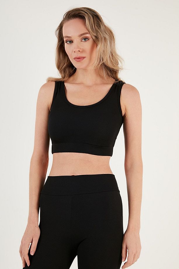 Fitilli Dar Kesim Super Crop Sporcu Örme Atlet ATLET 5865555 - 2