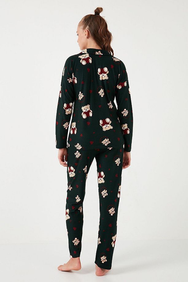 Streç Standart Fit Desenli Pijama Takımı  PİJAMA TAKIMI 60956602 - 8