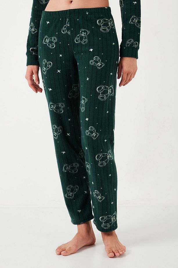Standart Fit Düğmeli Polarlı Pijama Takımı  PİJAMA TAKIMI 6095616 - 8