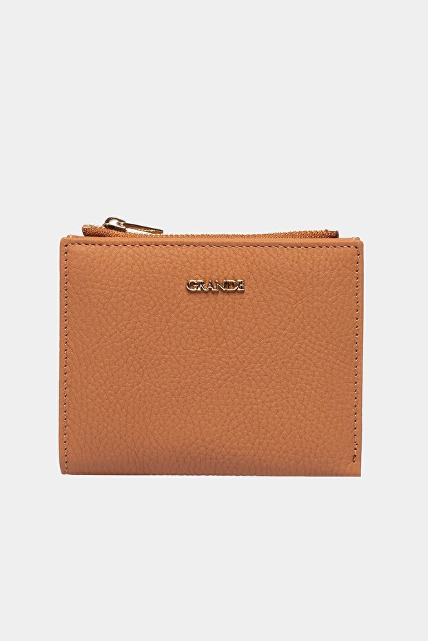 2805 Genuine Real Leather Zippered Women's Wallet Flother Brown