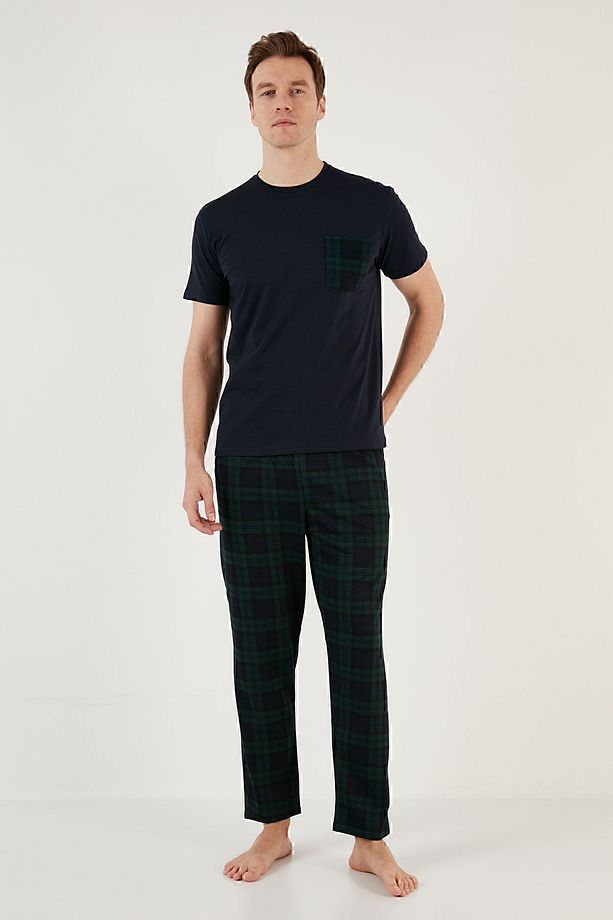 Ekoseli Regular Fit Kısa Kollu Pijama Takımı Erkek PİJAMA TAKIMI 6572002 - 6