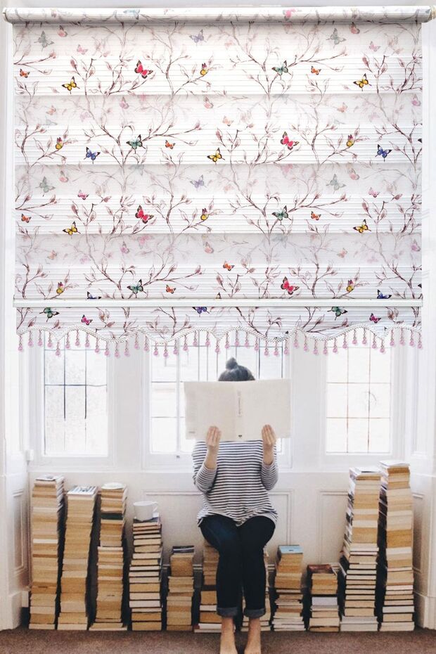 Zebra Boncuklu Stor Perde Butterfly - 1