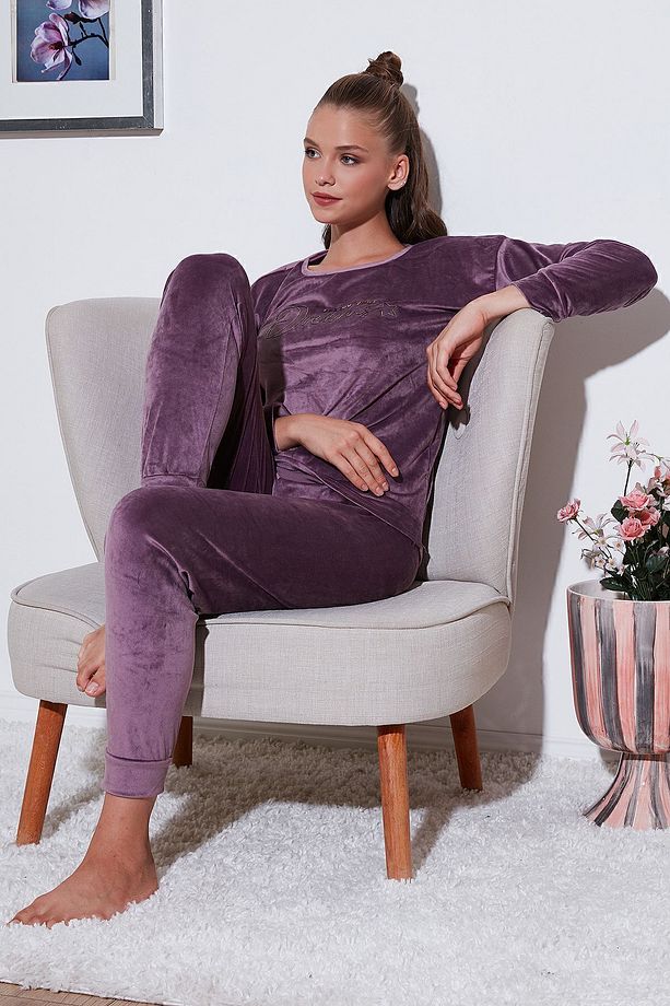 Standart Fit Bisiklet Yaka Pijama Takımı  PİJAMA TAKIMI 6094202 - 1