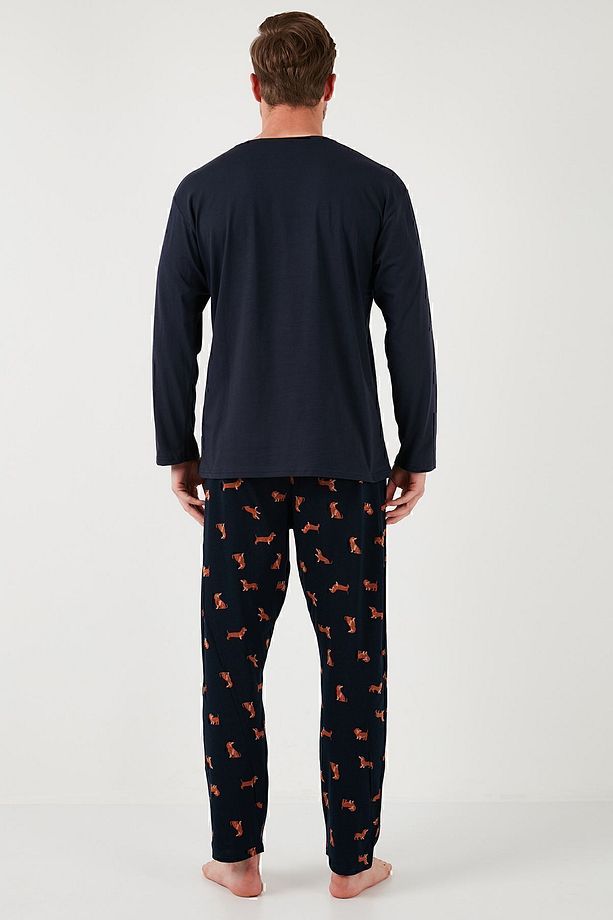 Pamuklu Regular Fit Uzun Kollu Pijama Takımı Erkek PİJAMA TAKIMI 6572013 - 8