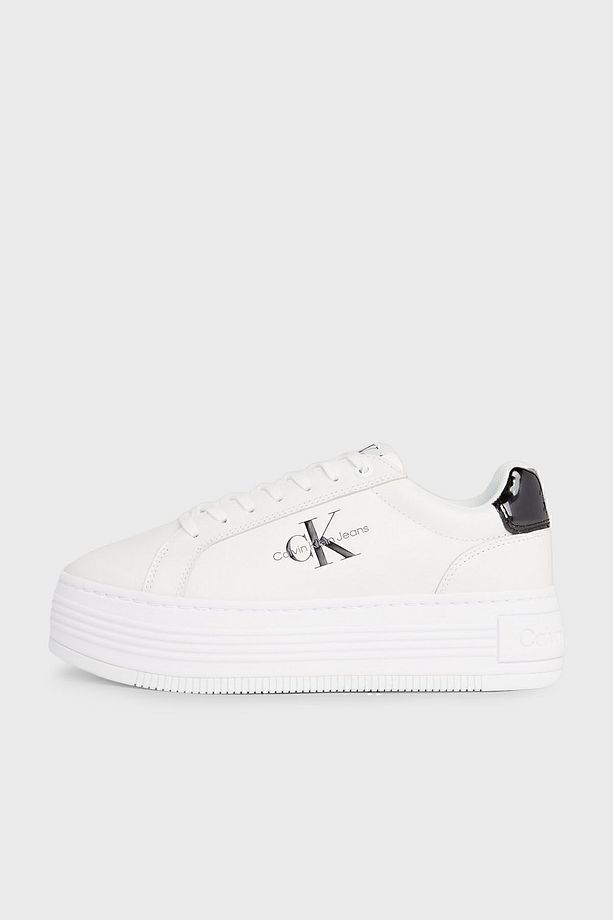 Logolu Platform Topuk Deri Sneaker Ayakkabı YW0YW0143101W  AYAKKABI YW0YW01431 01W - 2