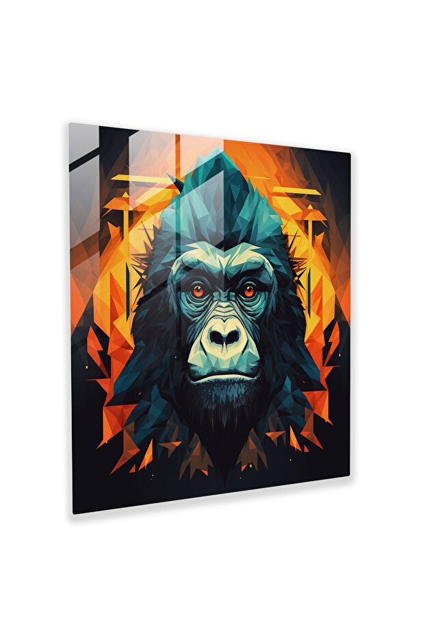 Gorilla Geometric Glass Painting, Gorilla, Glass Painting, Visually Fascinating
