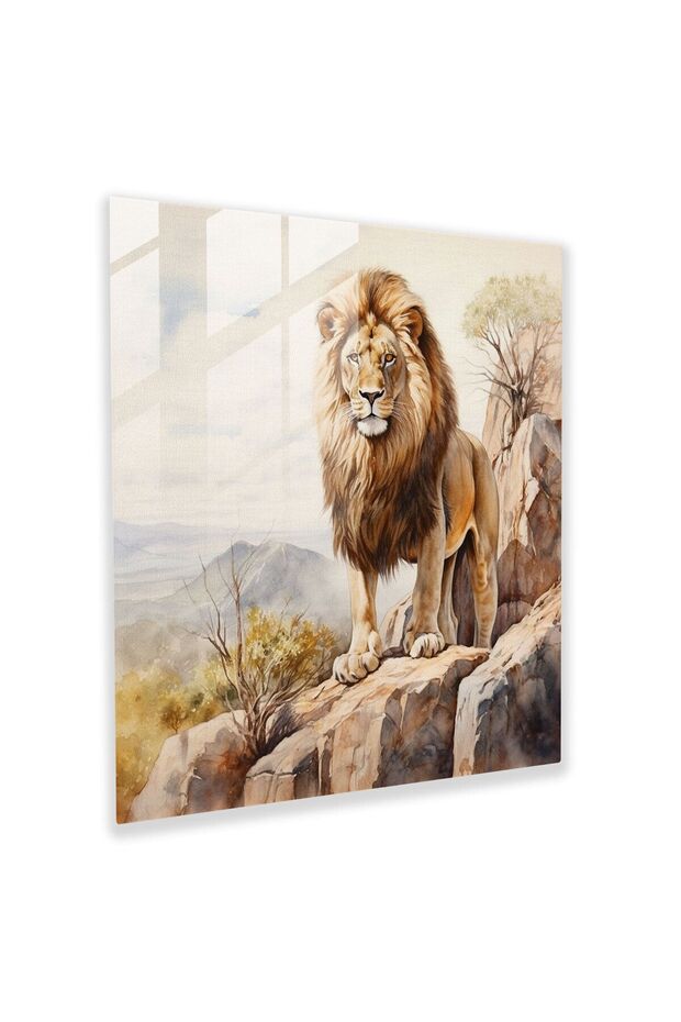 Wildlife Glass Painting - Majestic Lion - Wildlife, Wildlife, Modern Art, Safari
