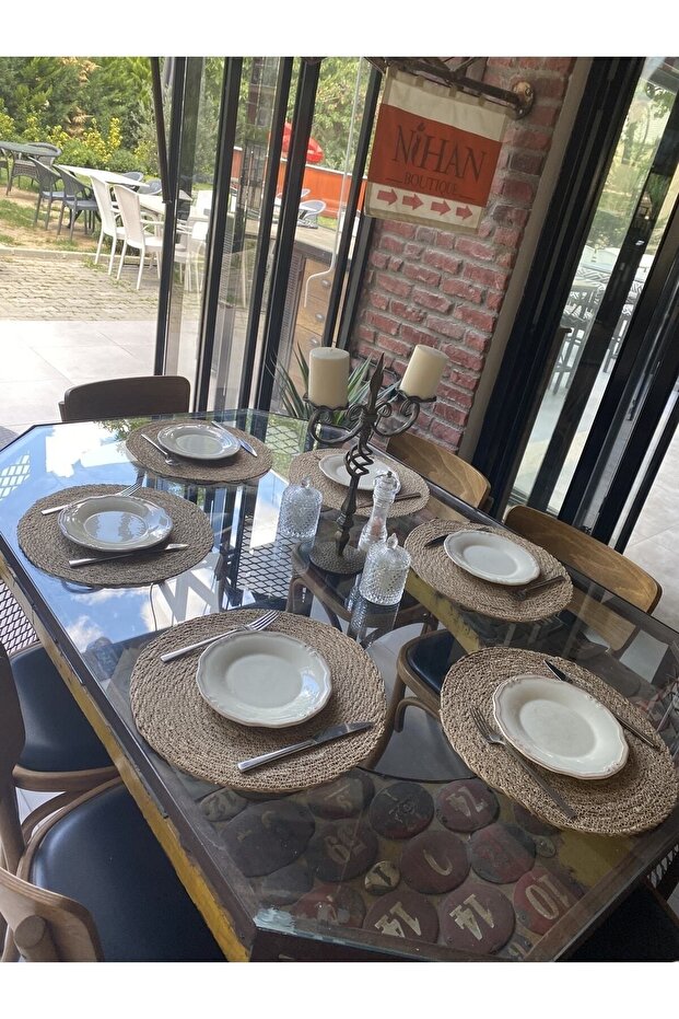 Hasır Amerikan Servis Bambu Örme Supla 6'lı 35x35cm - 4