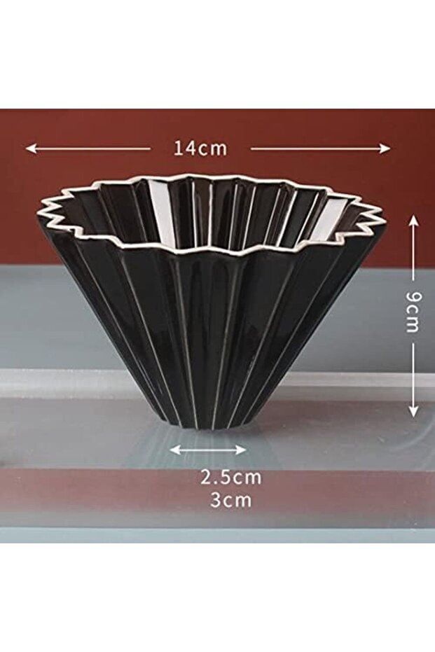 مقطر قهوة سيراميكي v02 متعرج باللون الأسود - 3