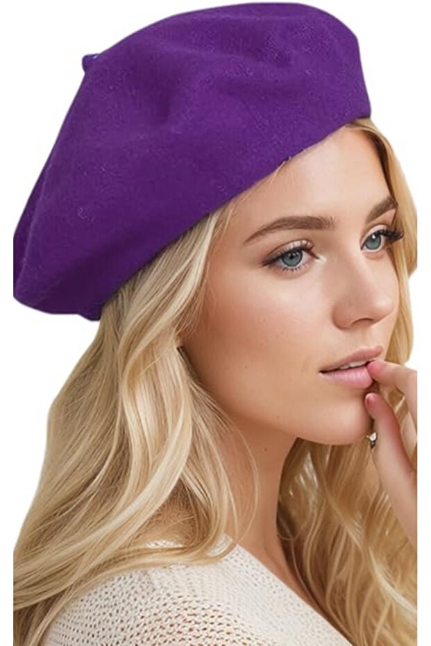 Fransız Ressam Keçe Bere Mor - 1