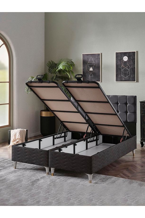 Bengü Çift Kişilik (150x200) 3Lü Set (Yatak Baza Başlık) - 3