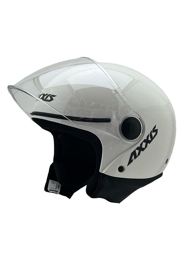 AXXİS SQUARE YARIM KASK SOLİD PARLAK BEYAZ - 2