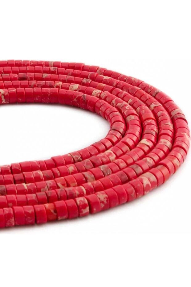 Varisit Rondela, Gold Cut 5X3 mm / 1 String (150 Pieces) Red Color