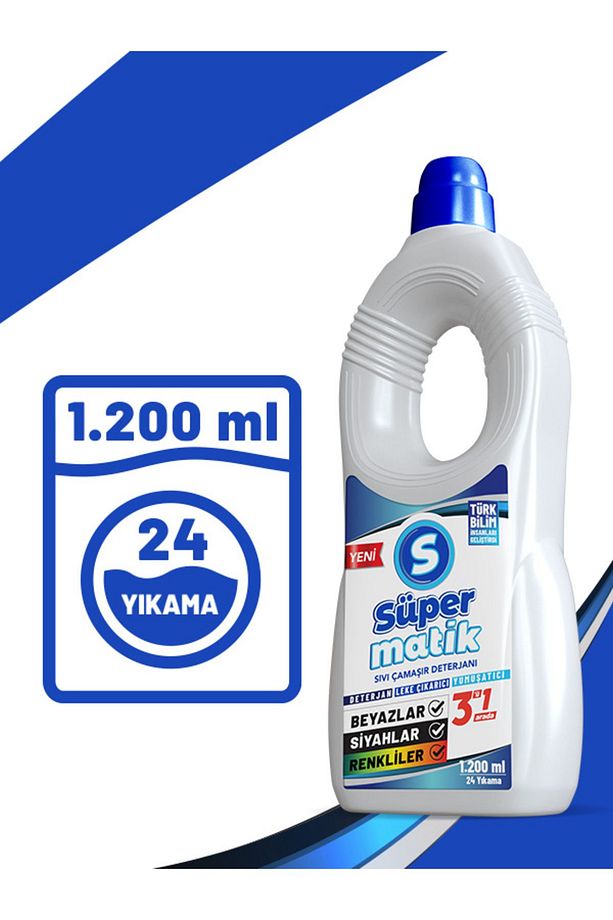 3'ü 1 Arada %100 Yerli Sıvı Çamaşır Deterjanı 1200 ml 2 Adet - 8