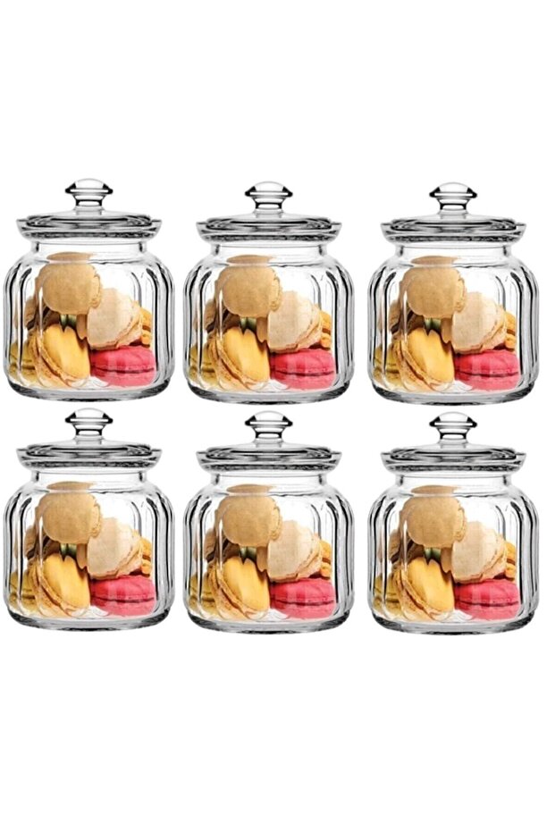 Viva 6-Piece Glass Jar - Glass Storage Container 6 Pieces 900Cc Fma05051