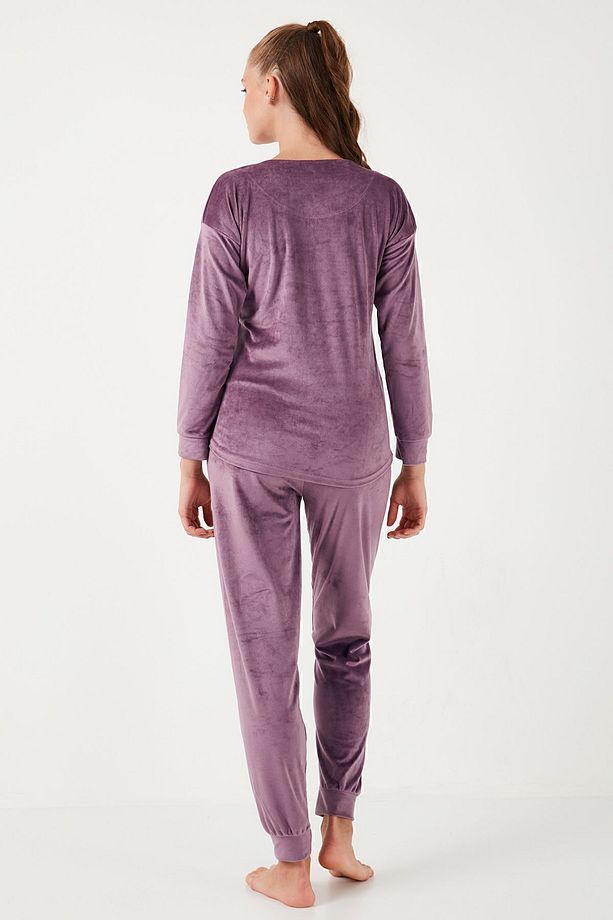 Standart Fit Bisiklet Yaka Pijama Takımı  PİJAMA TAKIMI 6094202 - 9