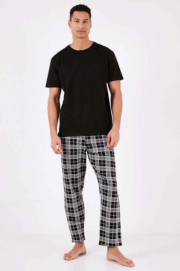 Ekoseli Pamuklu Regular Fit Kısa Kollu Pijama Takımı Erkek PİJAMA TAKIMI 6572006 - 5