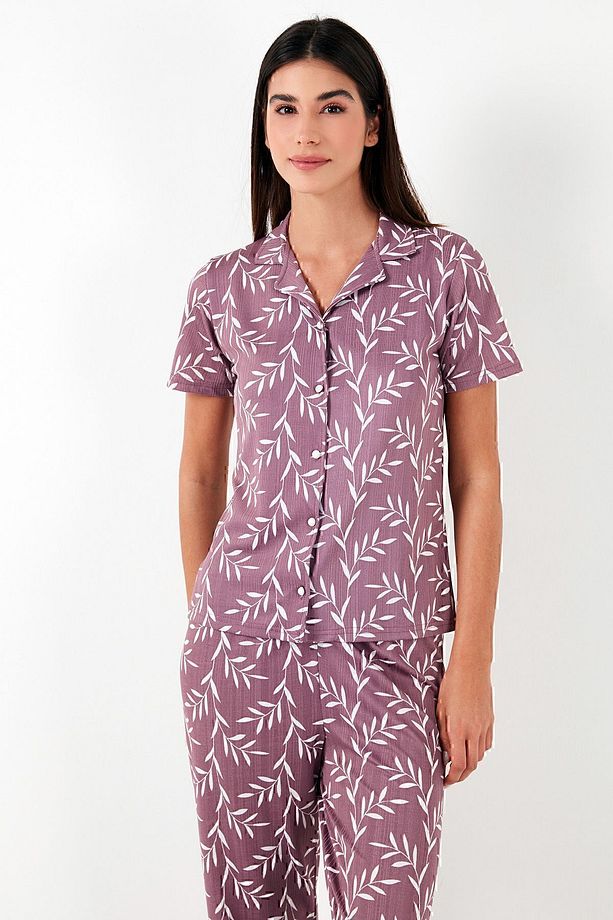 Regular Fit Gömlek Yaka Kısa Kollu Pijama Takımı  PİJAMA TAKIMI 65780124 - 5