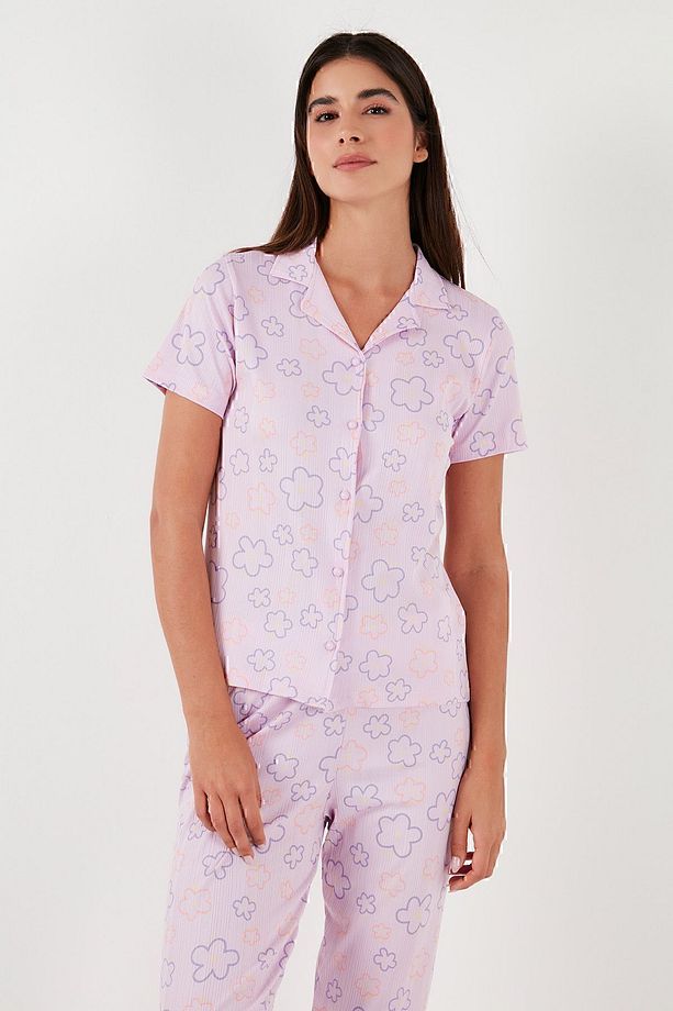 Regular Fit Gömlek Yaka Kısa Kollu Pijama Takımı  PİJAMA TAKIMI 65780124 - 5