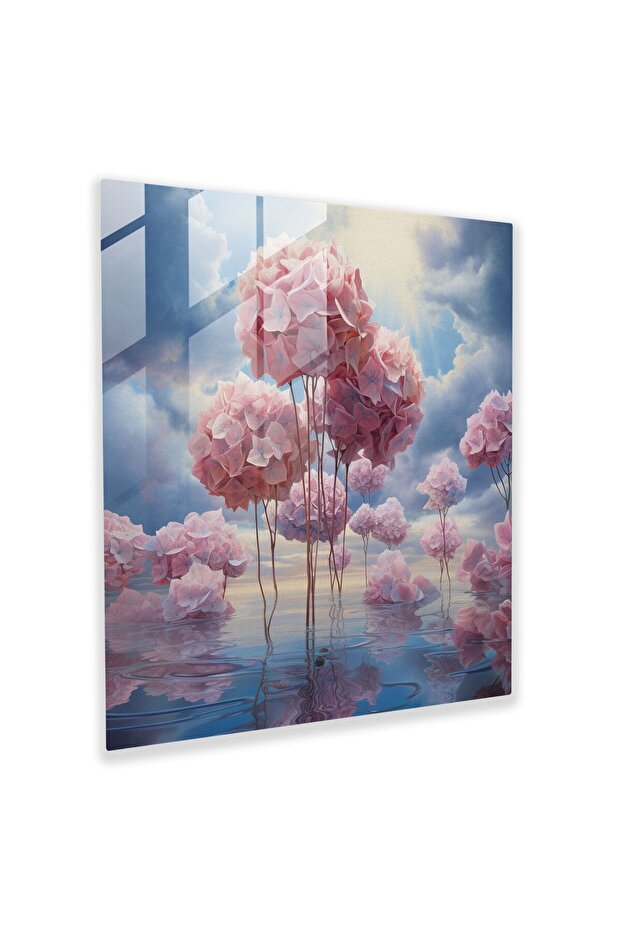 Dreamscape Hydrangea Glass Print - Hydrengea, Glass Art, Wall Decoration, Hydrangea